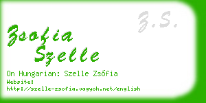 zsofia szelle business card